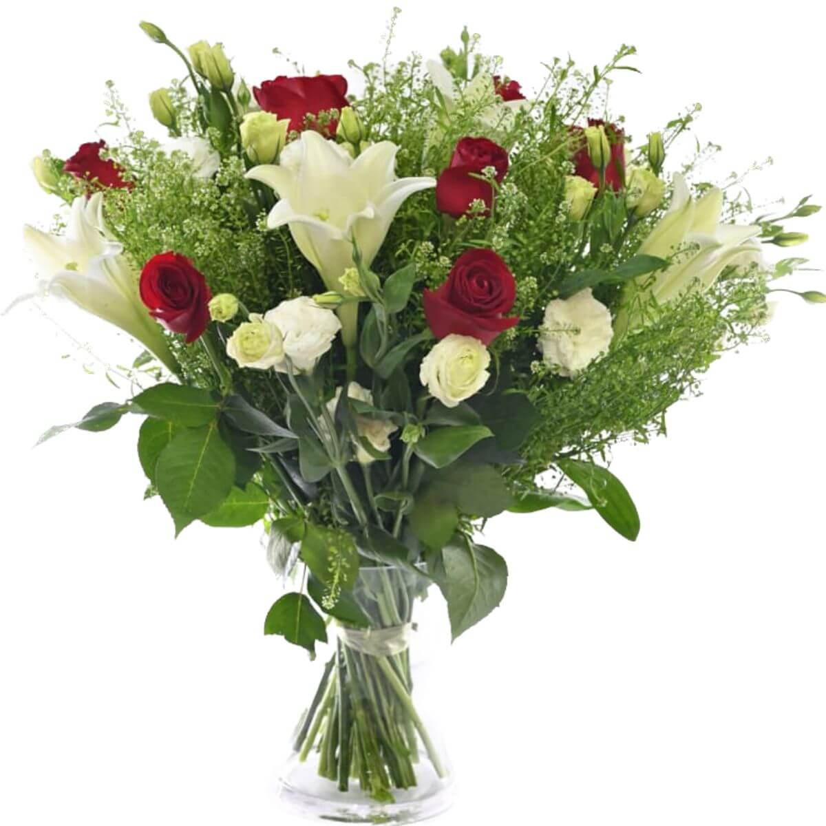 זר פרחים נויה - ורדים וליזיאנטוס